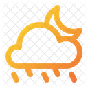 Cloudy Night Rain Moon Icon