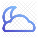 Cloudy Night Night Crescent Icon