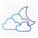 Cloudy Night Climate Clouds Icon