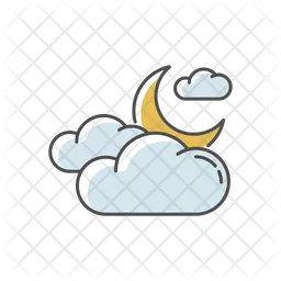 Cloudy night sky  Icon