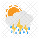 Sunny Light Rain Weather Rain Icon