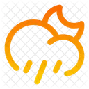 Cloud Half Moon Wind Rain Icon