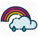 Cloudy Rainbow Sky Cloud Icon