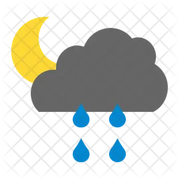 Cloudy Rainy Night  Icon