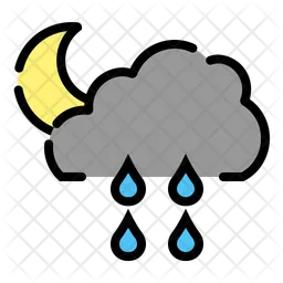 Cloudy Rainy Night  Icon