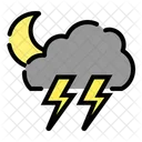 Cloudy Stormy Night Weather Forecast Local Weather Icon