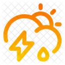 Cloud Sun Flash Rain Icon