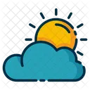 Cloudyday Sun Behind Cloud Cloudy Weather Icon