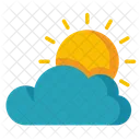 Cloudyday Sun Behind Cloud Cloudy Weather Icon
