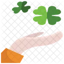 Hand St Patrick Day Clover Icon