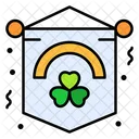 Clover Flag Irish Day Flag Icon
