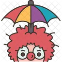 Clown Umbrella Circus Icône