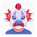 Vecteur De Visage Effrayant Visage De Clown Personnages Malefiques Icône