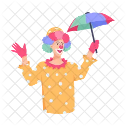 Clown Umbrella  Icon
