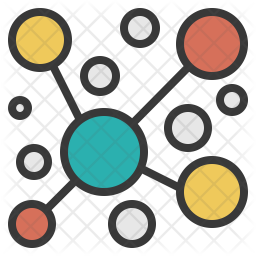 Cluster Icon - Download in Colored Outline Style