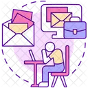 Cluttered Email Inbox Icon