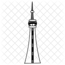 Black Monochrome Cn Tower Illustration Landmarks Icons Symbol