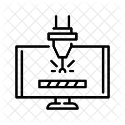 Cnc Program Icon - Download in Line Style