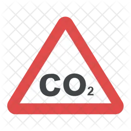 CO2 Warning Sign  Icon