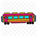 Vibrant Train Illustration Tour Bus Coach Icon