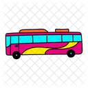 Vibrant Travel Bus Illustration Tour Bus Coach 아이콘