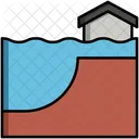 해안 홍수 해안 홍수 아이콘