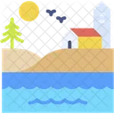 Coastal Village Town Sea Icon