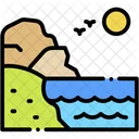 Coastline Sea House Icon