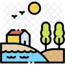 Coastline Sea House Icon