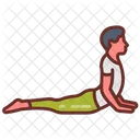 Pose De Cobra Yoga Asana Pose De Yoga Ícone
