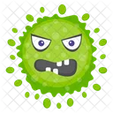 Microorganism Coccus Character Scary Bacteria Icon