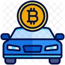 Coche Bitcoin Activo Icono