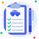 Verificacion De Automovil Lista Servicio Icono