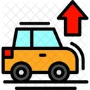 Coche Con Flecha Hacia Arriba Vehiculo Apuntando Hacia Arriba Simbolo De Direccion Del Coche Icono