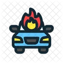 Coche Ardiente Fuego Icono