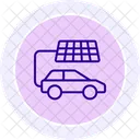 Icono De Linea De Coche Solar Icono