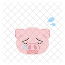 Cochon Pleurer Triste Icône