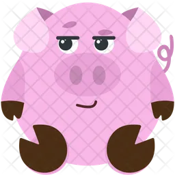 Cochon souriant Emoji Icône