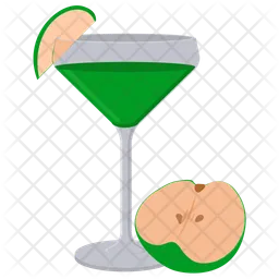 Cocktail de pomme verte  Icône