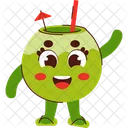 Coconut Beverage Cute Icon