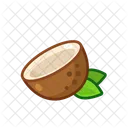 Coconut Cut Cartoon Coconut Icon