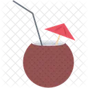Cocktail Coconut Travel Icon