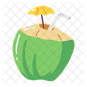 Summer Sand Bucket Beach Umbrella Icon