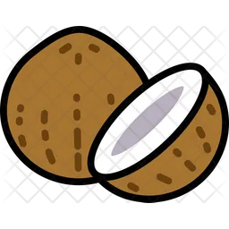 Coconut Shell And Half Cut  Icon