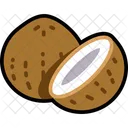 Coconut Shell And Half Cut Coconut Fruit Icon
