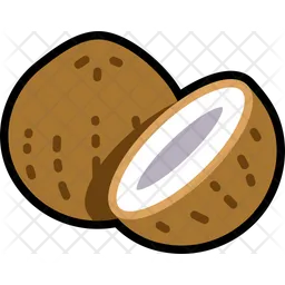 Coconut Shell And Half Cut  Icon