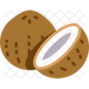 Coconut Shell And Half Cut Coconut Vegetable Icon
