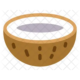 Coconut Shell Half Cut  Icon