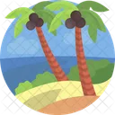 Nature Coconut Tree Sea Icon