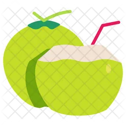 Coconut With Cut Beverage Drink  Icon
